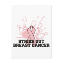 Bowling Strike Out Breast Cancer Postcards