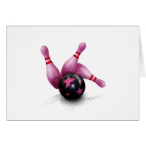 Bowling Team - Ball And Pins. Card