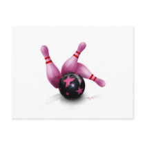 Bowling Team - Ball And Pins. Post Card