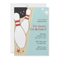 Bowling Themed Birthday Party Invitations