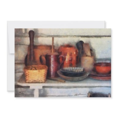 Bowls, Basket and Wooden Spoons Invitations by SusanSavad