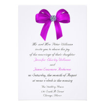 Bows and Diamonds Wedding Invitation