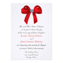 Bows and Diamonds Wedding Invitation