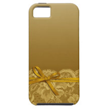 Bows Ribbon & Lace | gold iPhone 5 Cases