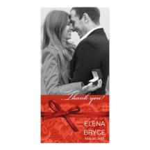 Bows Ribbon & Lace Photo coral Photo Greeting Card
