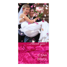 Bows Ribbon & Lace Photo fuschia Picture Card