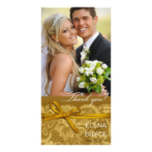 Bows Ribbon & Lace Photo gold Customized Photo Card