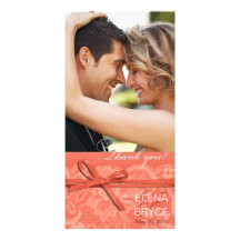 Bows Ribbon & Lace Photo peach Photo Cards