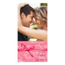 Bows Ribbon & Lace Photo pink Photo Card