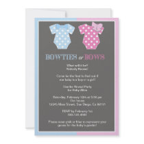 Bowties or Bows Gender Reveal Invitaition Personalized Invitations