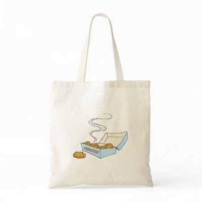 box of chicken nuggets tote bags by doonidesigns