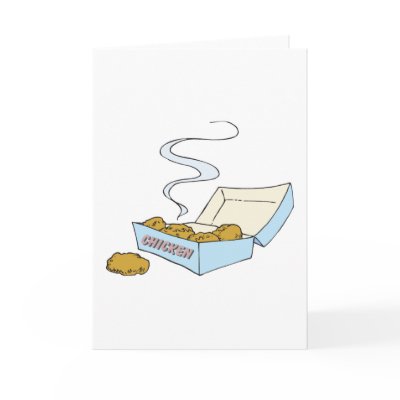 box of chicken nuggets greeting card by doonidesigns