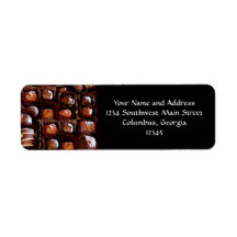Box of Chocolates, Tempting Chocolate Candy Return Address Labels