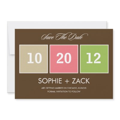 Boxed Calendar Save The Date Announcements (Brown) by wedding_boutique