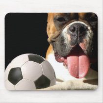 Boxer and Soccer ball mousepad