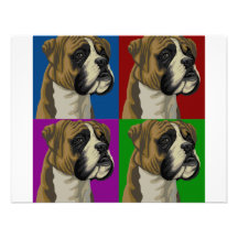 Boxer Dog Dark Primary Collage Custom Invitation