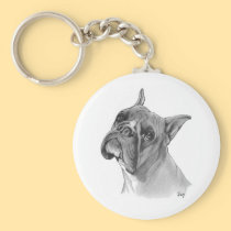 Boxer Dog Drawing keychains