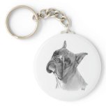 Boxer Dog Drawing Key Chains