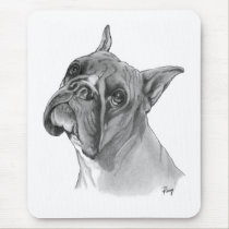 Boxer Dog Drawing mousepads