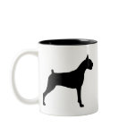 Boxer Dog Silhouette Coffee Mugs