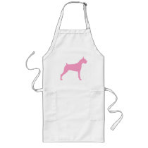 Boxer Dog Silhouette (pink) Aprons