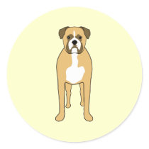 Boxer Dog. Round Stickers