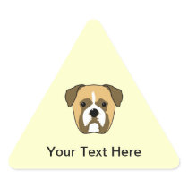 Boxer Dogs Face. Triangle Stickers