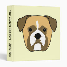 Boxer Dogs Face. Vinyl Binders