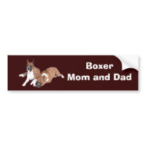 Boxer Mom and Dad Bumper Sticker