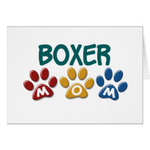 BOXER MOM Paw Print 1 Cards