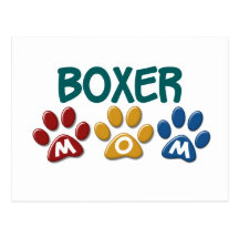 BOXER MOM Paw Print 1 Post Cards