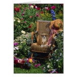 Boxer Pup Card In The Garden
