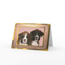 Boxer Puppies greeting card