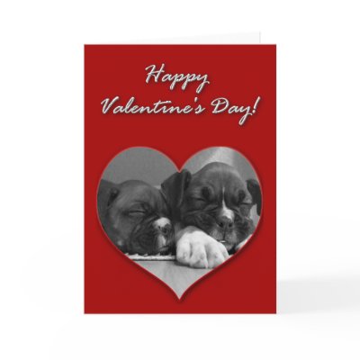 Boxer puppies Valentines Day Card by ritmoboxer