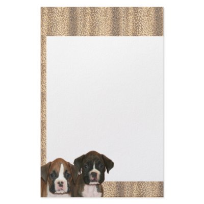 Boxer puppy leopard print stationary personalized stationery by ritmoboxer