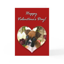 Boxer Puppy Valentine's Day greeting card