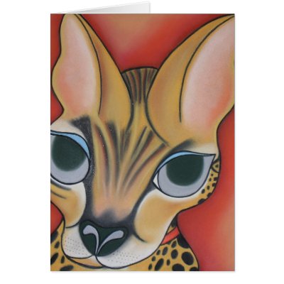 Boxer the Serval  for The Nature of Wildworks Cards by bungalowart