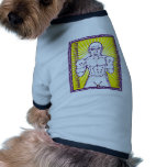 Boxer with boxing gloves posing inside frame pet clothing