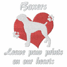 Boxers Leave Paw Prints Embroidered Shirt