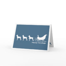 Boxers Pulling Santa's Sleigh Greeting Cards