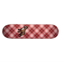 Boxeur rouge de plaid skateboards customisés