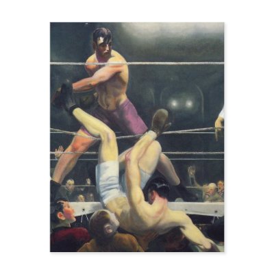Boxing art postcard by Alleycatshirts