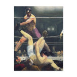 Boxing art postcard