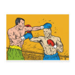 boxing boxer fighter fighting knockout punch postcards