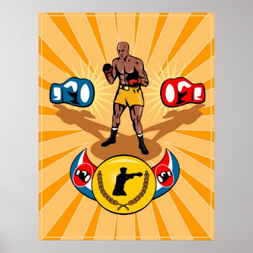 boxing boxer fighter fighting knockout punch poster