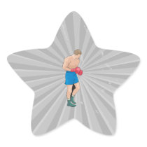 boxing boxer vector graphic star sticker