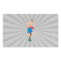 boxing boxer vector graphic rectangular sticker