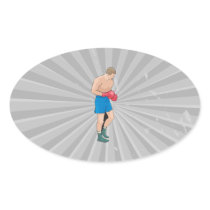 boxing boxer vector graphic oval stickers