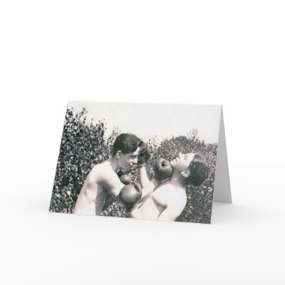 boxing boys greeting card by amazingvintage