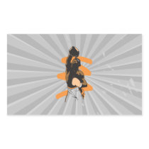 boxing champ rectangular stickers